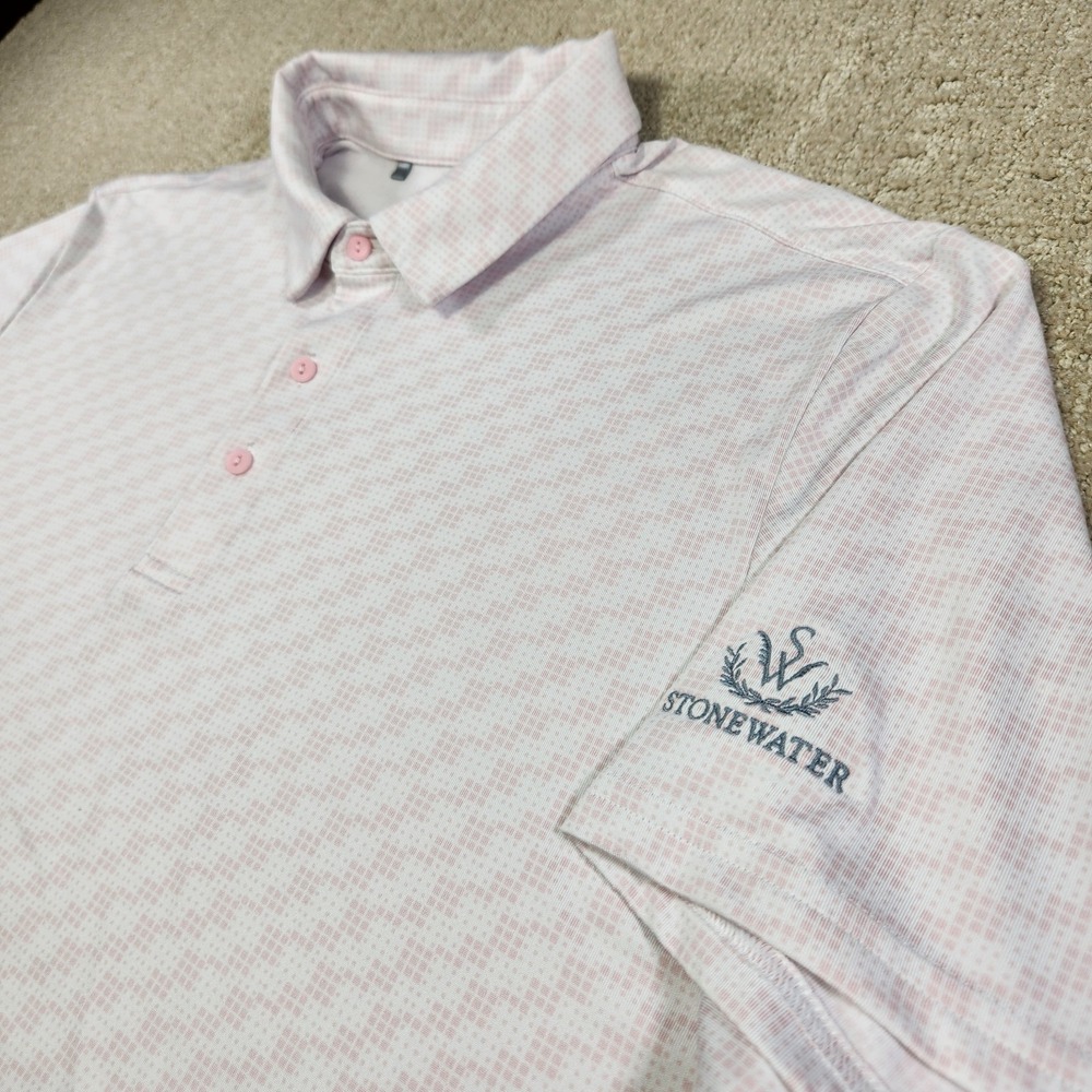 Under Armour‎ Golf Polo Shirt Men XL Stonewater Geometric Drive Clubhouse Grid